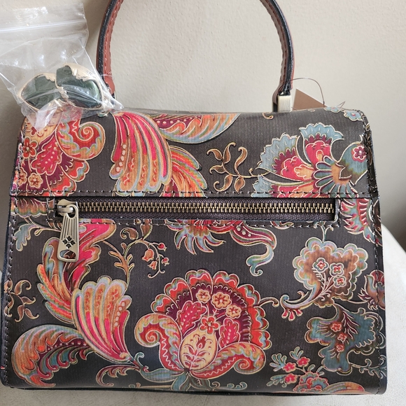 Patricia Nash Vintage Italian Floral Paisley Satchel NWT W Clip On Earrings - Picture 8 of 15